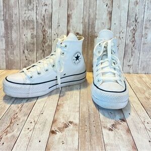 Converse Chuck Taylor All Star Lift Platform Leather shoes - White - Women’s 7.5